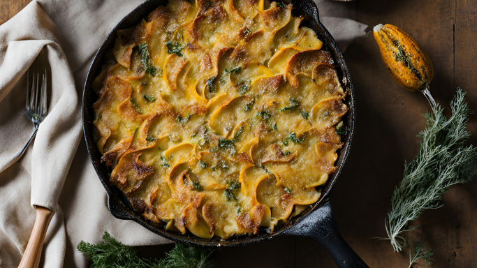 Sea Salted Winter Squash Gratin