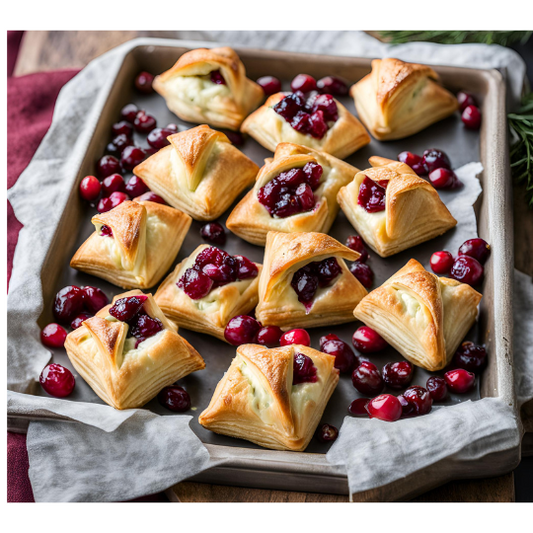 Cranberry Brie Bites in Puff Pastry