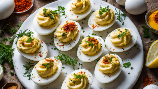 Flaky Sea Salted Deviled Eggs